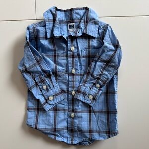 Janie and Jack toddler boy dress shirt Blue Plaid‎ Button-Up baby boy